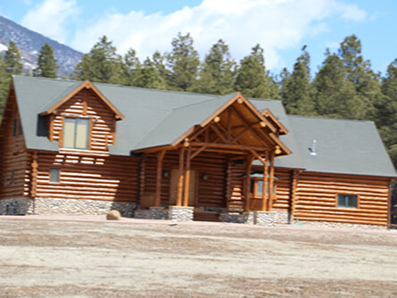 2 story log cabin house
