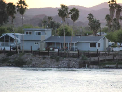 Homes at water edge