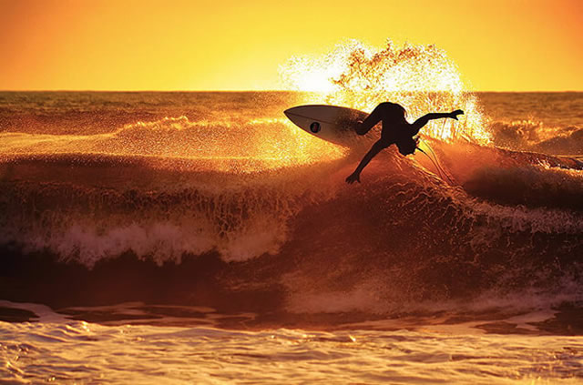 Surfer on big wave