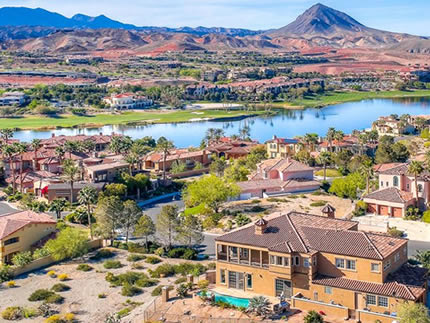 Houses in aerial view of Henderson NV